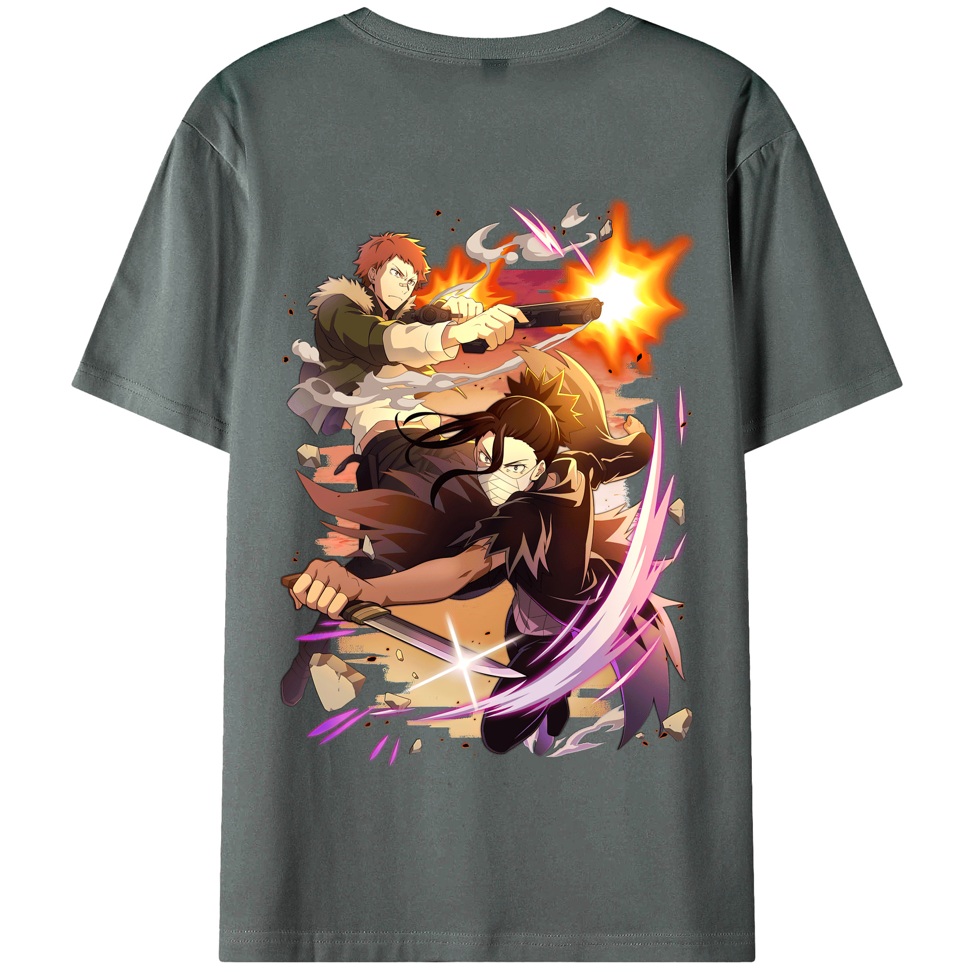 （画像用） 文豪ストレイドッグス Bungo Stray Dogs 綿100％半袖Tシャツ（背面プリント）